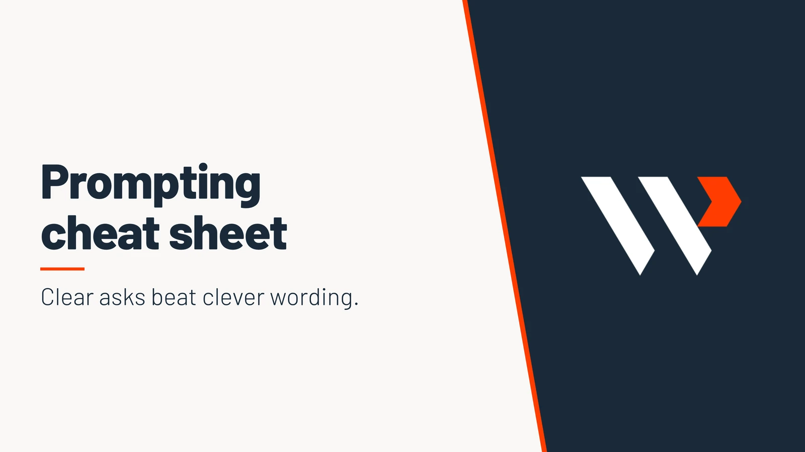 Prompting cheat sheet. Clear asks beat clever wording.